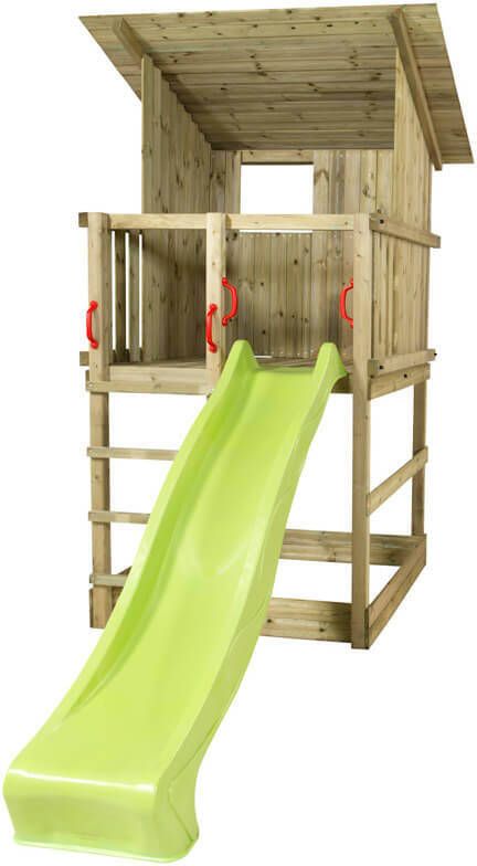 Plus Danmark Speeltoren vuren geimpregneerd | hellend dak met glijbaan lime