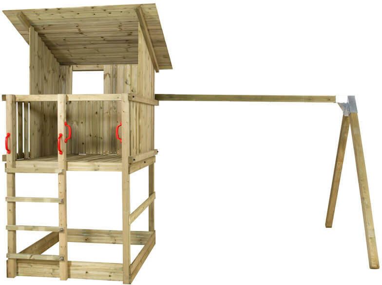 Plus Danmark Speeltoren vuren geimpregneerd | hellend dak met zandbak en schommelframe