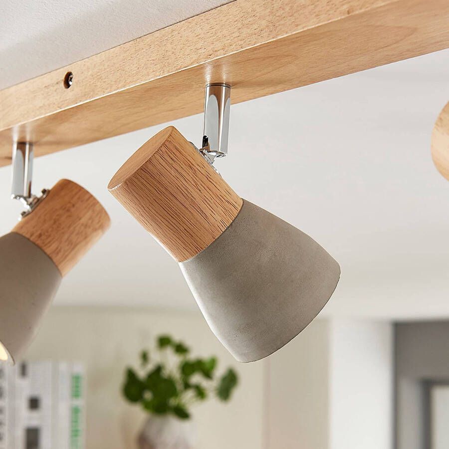 ELC Eletta plafondspot, beton, 4 lamps