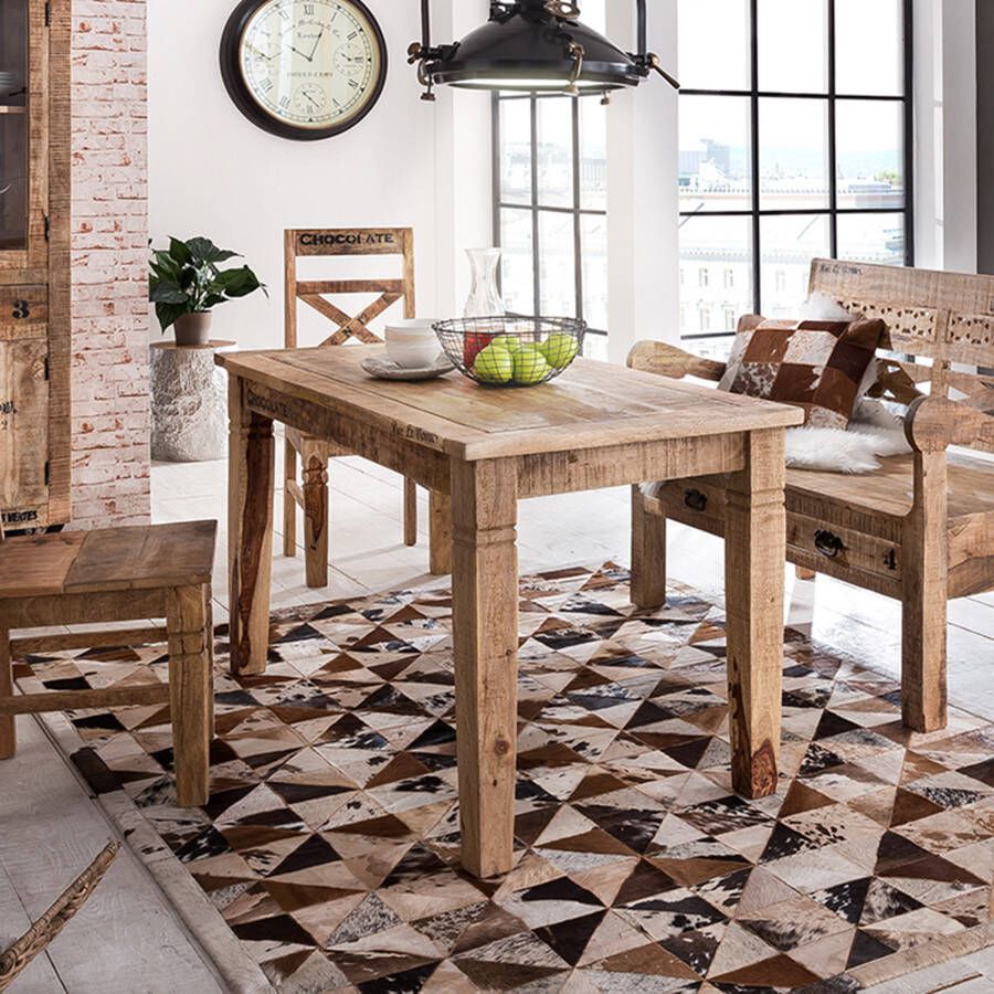 SIT Eettafel Rustiek Breedte 140 cm, shabby chic, vintage