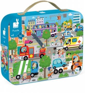 janod Speelgoed Puzzelkoffer de stad