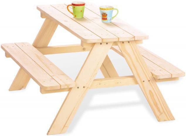 Pinolino Kinder Picknicktafel Nicki voor 4 Natuurlijk Woodywoodtoys.nl