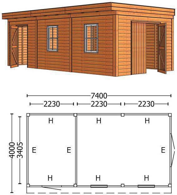 Trendhout Tuinhuis/Blokhut Buitenverblijf Mensa L 7400mm A