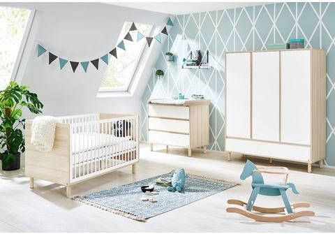 Pinolino ® Complete babykamerset FLOW breed groot, met kinderbed, kast en commode, made in europe(set, 3 stuks )