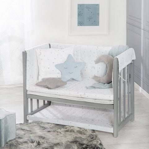 Roba ® Wieg 4 in 1, Magische sterren, taupe in een wieg, ouderlijk bed of bank om te bouwen