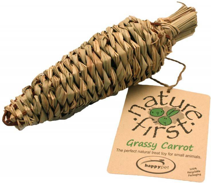 Happy Pet Knaagspeeltje Wortel Gras Speelgoed 18x6 cm