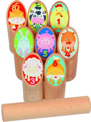 Goki KUBB spel voor beginners incl. katoenen zak