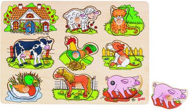 Goki Puzzel Sound boerderij met diergeluiden