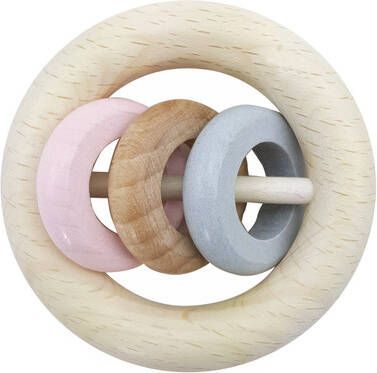 Hess Ronde rammelaar 3 Ringe roze