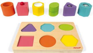 Janod I Wood Shapes & Sounds 6-Block Puzzle vormenpuzzel 6 stukjes
