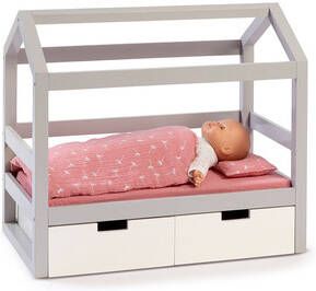 MUSTERKIND &#xAE, Poppenhuis Bed Viola grijs/wit