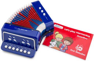 New Classic Toys Accordeon Met Muziekboek Junior 19 Cm Blauw