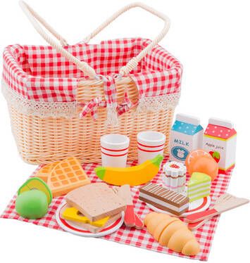 New Classic Toys ® Speellevensmiddelen Bon Appetit snijset picknickmand(27 delig )