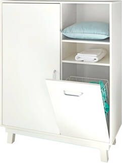 Roba ® Hoge kast Nordic, wit met wasmand, made in europe