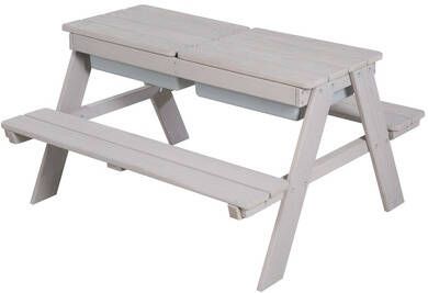 Roba ® Kinderzithoek Picknick for 4 Outdoor Deluxe met speelbad, grijs met afgeronde hoeken