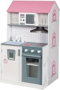 Roba ® Speelkeukentje 2 in 1, roze met meerlaags poppenhuis online kopen