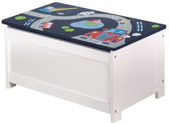 Merkloos Roba Speelgoedkist Racer 60x32x30 Cm Mdf Blauw