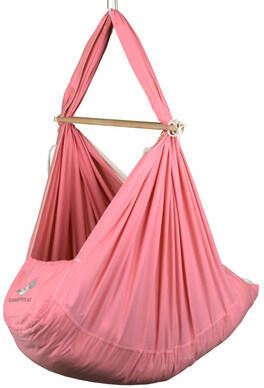 Schmusewolke Baby wiegje van veren met matras van schapenwol Mauve