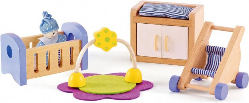 Hape Poppenhuismeubelen Babykamer(set, 8 delig )