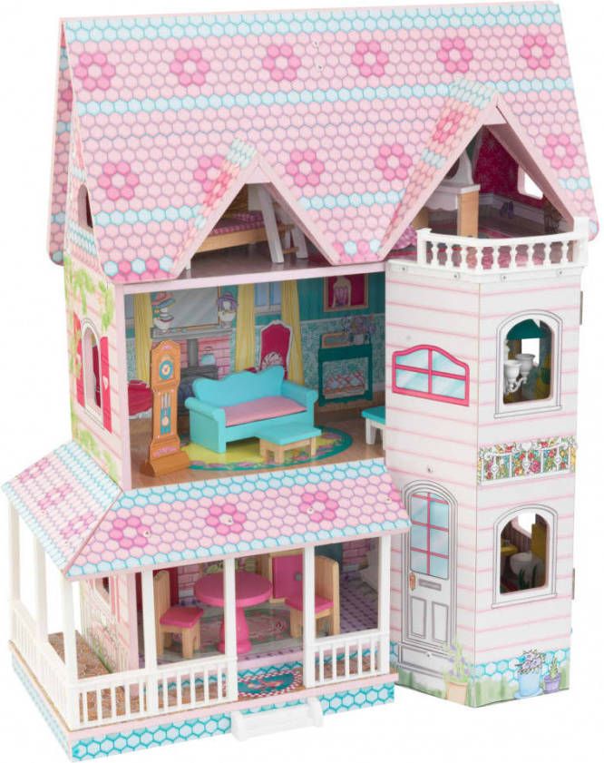 KidKraft Poppenhuis 3 laags Abbey Manor 60, 58x32, 77x71, 76 cm