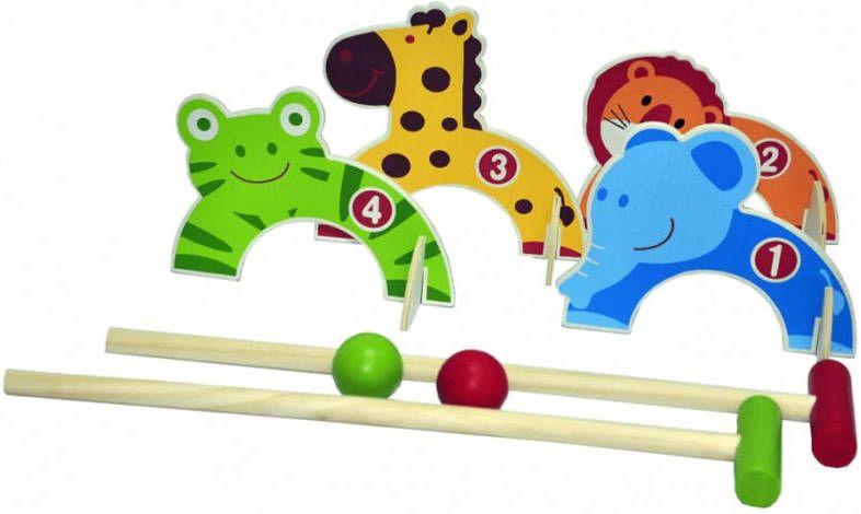 Outdoor Play Croquet Set Animal 8 delig