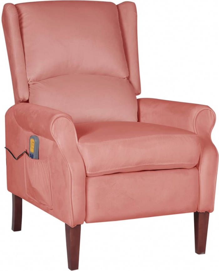 VIDAXL Massagestoel verstelbaar fluweel roze