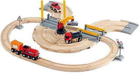BRIO World Rails en weg treinset Baan