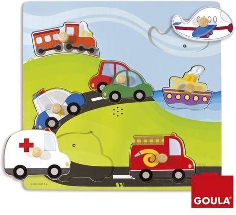 Jumbo Goula Voertuigen noppenpuzzel met geluid