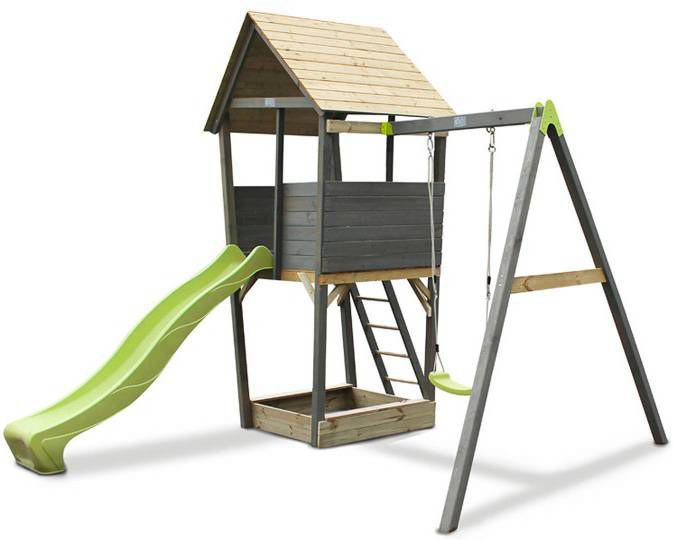 EXIT Toys Exit Aksent Speeltoren Met Schommelaanbouw + Glijbaan