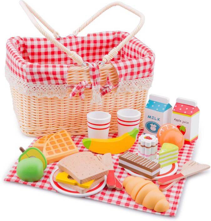 New Classic Toys ® Speellevensmiddelen Bon Appetit snijset picknickmand(27 delig ) online kopen