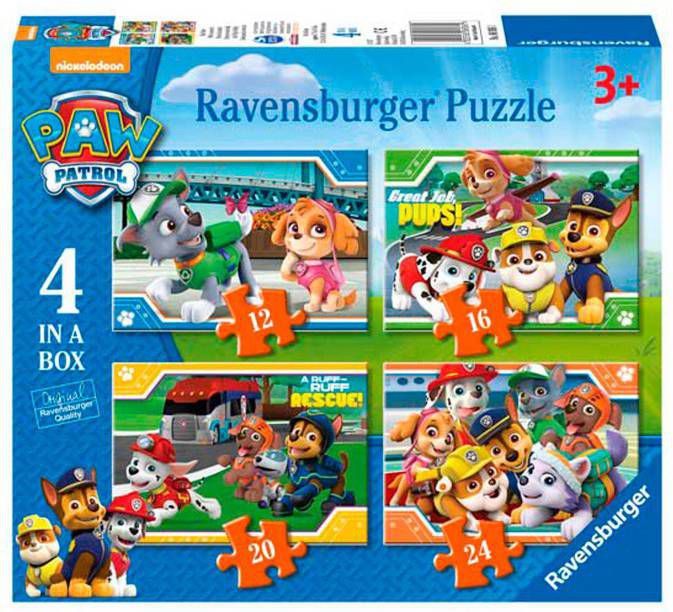 Ravensburger puzzel 4-in-1 PAW Patrol 12 + 16 + 20 + 24 stukjes