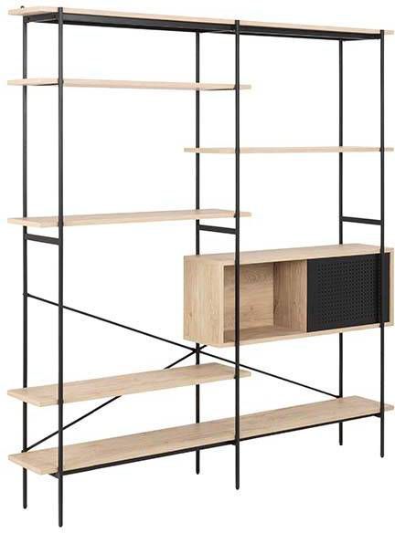 Leen Bakker Boekenkast Vales eiken/white wash 188x172x27 cm