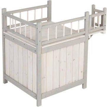 zooplus Exclusive Kattenhuis Prince L70 x B49 x H65 cm Grijs/Wit